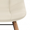Chaise Faux Cuir Bois - Tate Crème