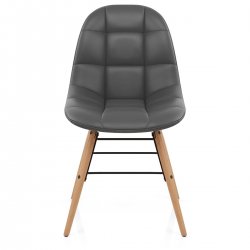 Chaise Faux Cuir Bois - Tate Crème