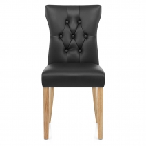Chaise Bois Faux Cuir - Bradbury Noir