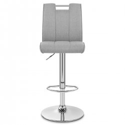 Chaise de Bar Tissu Chrome - Loco Gris