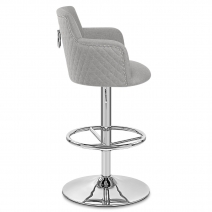 Chaise de bar Tissu Chrome - Vogue Gris