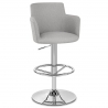 Chaise de bar Tissu Chrome - Vogue Gris