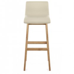 Tabouret de Bar Faux Cuir Bois - Wave 