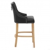Chaise de bar Cuir Crouté Chêne - Ascot Noir