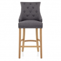 Chaise de Bar Chêne Tissu - Ascot Gris Foncé