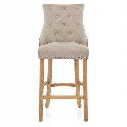 Chaise de Bar Chêne Tissu - Ascot Gris Foncé