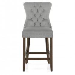 Tabouret de Bar Bois Velours - Kensington Gris