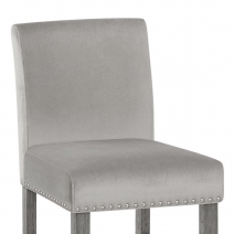 Chaise de Bar Bois Velours - Brunswick Gris