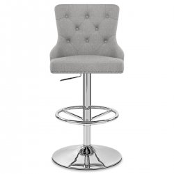 Chaise de Bar Tissu Chrome - Manor Gris