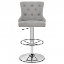 Chaise de Bar Tissu Chrome - Manor Gris