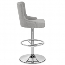 Chaise de Bar Tissu Chrome - Manor Gris