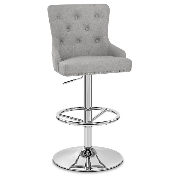 Chaise de Bar Tissu Chrome - Manor Gris