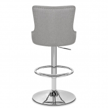 Chaise de Bar Tissu Chrome - Manor Gris