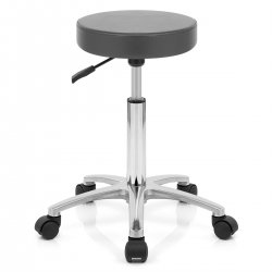 Tabouret Faux Cuir Chrome - Swivel Gris