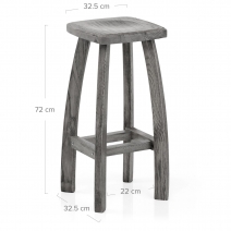 Tabouret de bar Bois Teinté - Oslo Gris