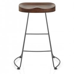 Freedom Grey Stool Dark Wood