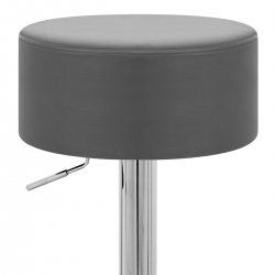 Tabouret Bas Faux Cuir Chrome - Bullet