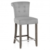 Tabouret de bar bois velours - Carlton Crème