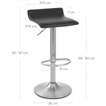 Tabouret Faux Cuir Chrome Brossé - Mars