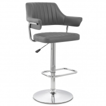 Chaise de Bar Faux Cuir Chrome - Skyline