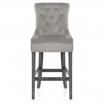 Chaise de bar velours - Etienne Gris