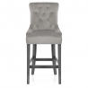 Chaise de bar velours - Etienne Gris