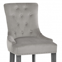 Chaise de bar velours - Etienne Gris