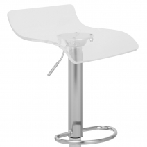 Tabouret plastique chrome brossé - Shimmer Transparent