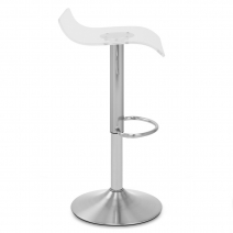 Tabouret plastique chrome brossé - Shimmer Transparent