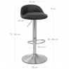 Chaise de bar faux cuir chrome brossé – Lulu Noir