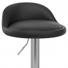 Chaise de bar faux cuir chrome brossé – Lulu Noir
