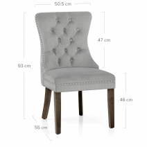 Chaise bois velours - Kensington Gris