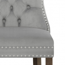 Chaise bois velours - Kensington Gris