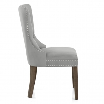 Chaise bois velours - Kensington Gris