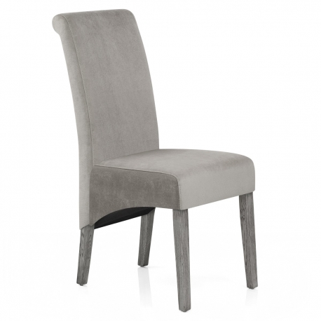 Chaise Bois Velours - Carlo Gris