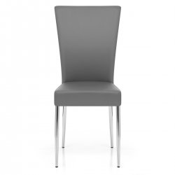 Chaise Faux Cuir Chrome - Picasso Noir