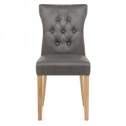 Chaise Bois Faux Cuir - Bradbury Noir