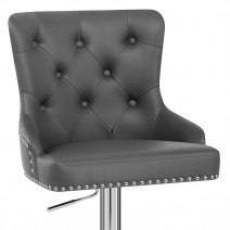 Chaise de Bar Faux Cuir Chrome - Manor Gris