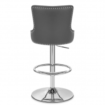 Chaise de Bar Faux Cuir Chrome - Manor Gris