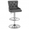 Chaise de Bar Faux Cuir Chrome - Manor Gris