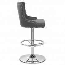 Chaise de Bar Faux Cuir Chrome - Manor Gris