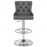 Chaise de Bar Faux Cuir Chrome - Manor Gris