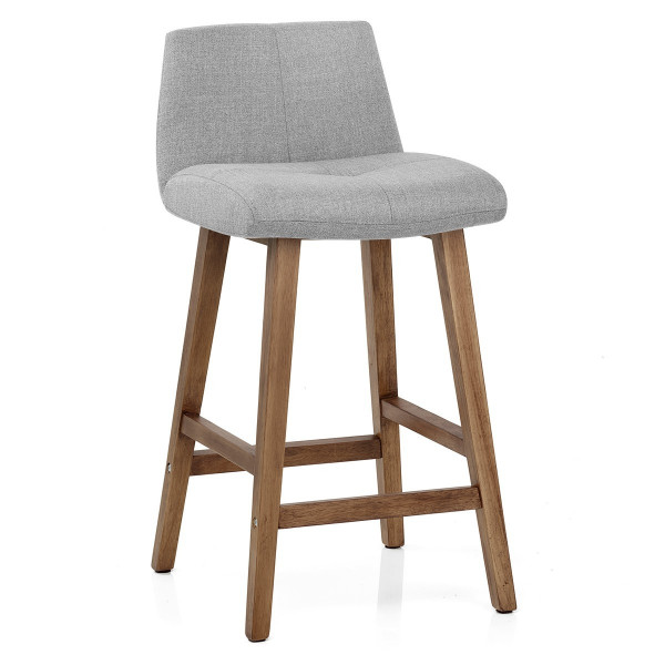 Chaise de Bar Bois Tissu - Impulse Gris Chaise de Bar Bois Tissu - Impulse Gris