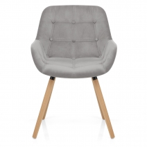 Chaise Velours Bois - Harris Gris