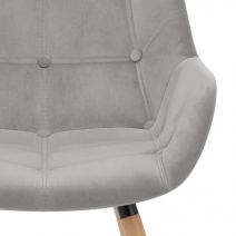 Chaise Velours Bois - Harris Gris