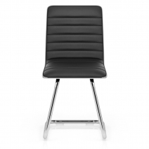 Chaise Faux Cuir Chrome - Vesta Noir