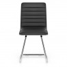 Chaise Faux Cuir Chrome - Vesta Noir