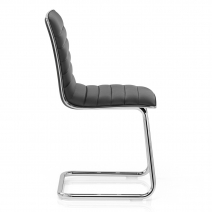 Chaise Faux Cuir Chrome - Vesta Noir