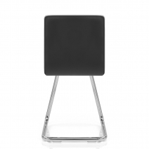 Chaise Faux Cuir Chrome - Vesta Noir