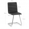 Chaise Faux Cuir Chrome - Vesta Noir